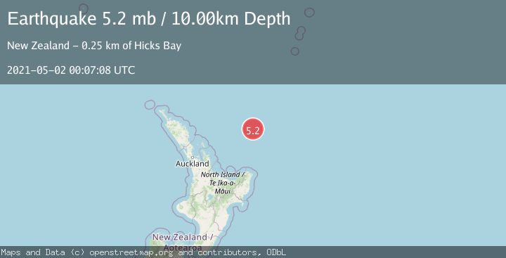 Map of OFF E. COAST OF N. ISLAND, N.Z.