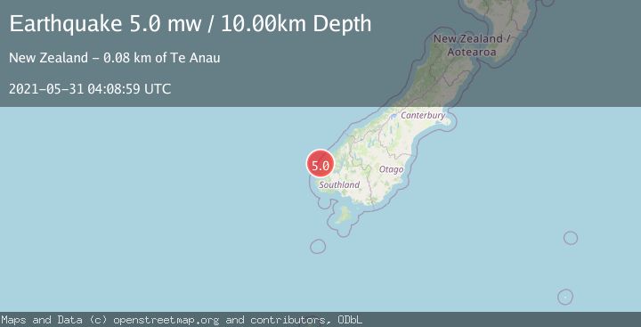 Map of OFF W. COAST OF S. ISLAND, N.Z.