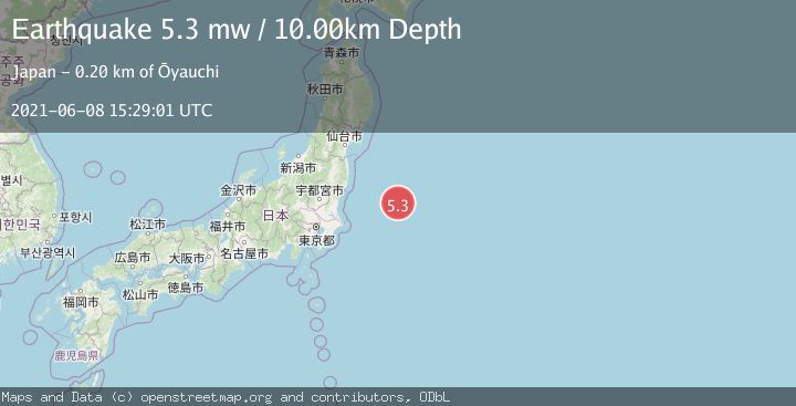 Map of OFF EAST COAST OF HONSHU, JAPAN