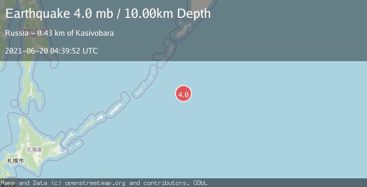 Map of EAST OF KURIL ISLANDS