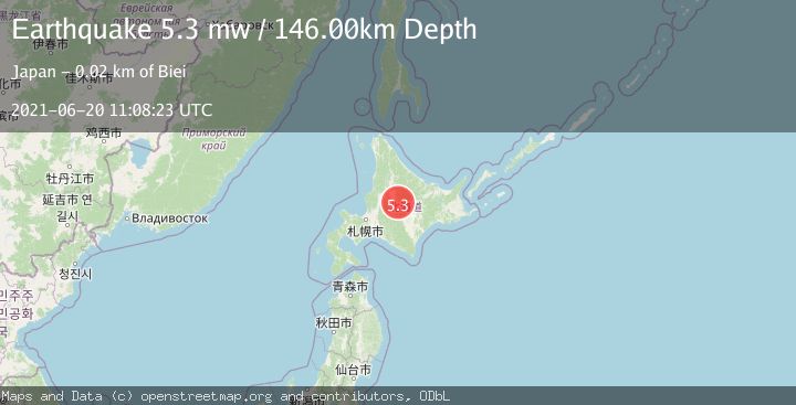 Map of HOKKAIDO, JAPAN REGION