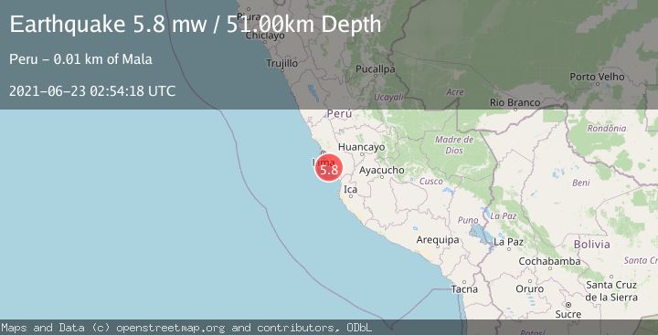Map of NEAR COAST OF CENTRAL PERU