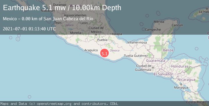 Map of OAXACA, MEXICO