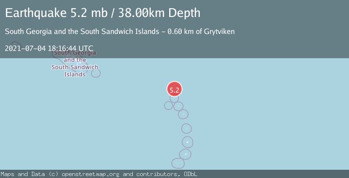 Map of SOUTH SANDWICH ISLANDS REGION