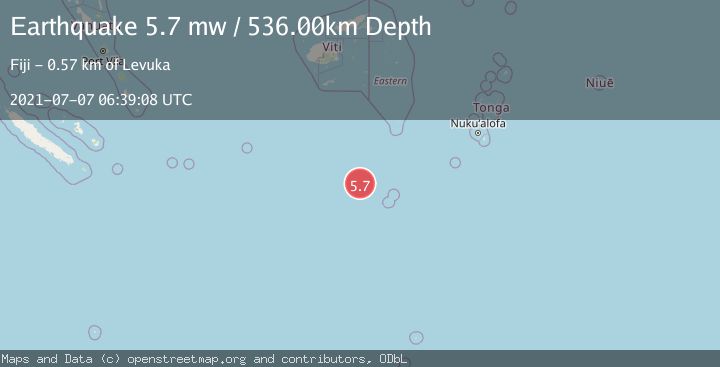 Map of SOUTH OF FIJI ISLANDS