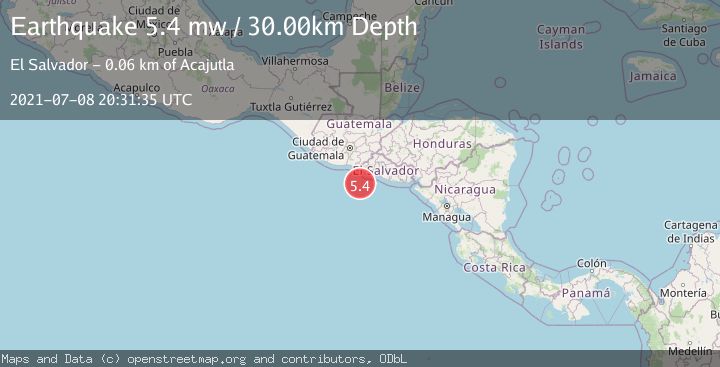 Map of OFFSHORE EL SALVADOR