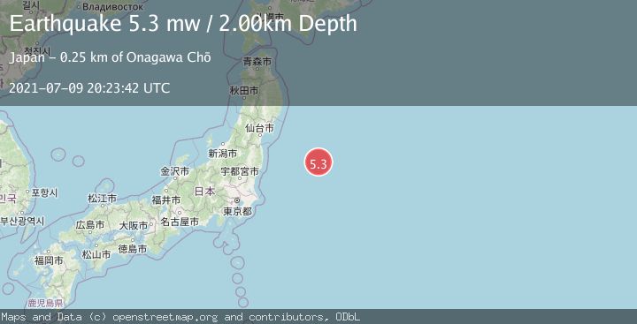Map of OFF EAST COAST OF HONSHU, JAPAN