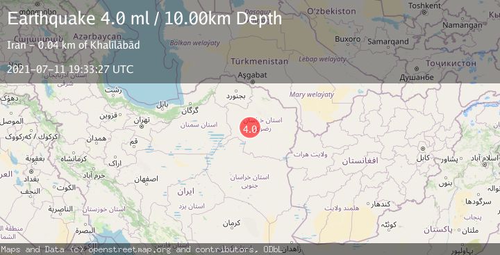 Map of NORTHEASTERN IRAN