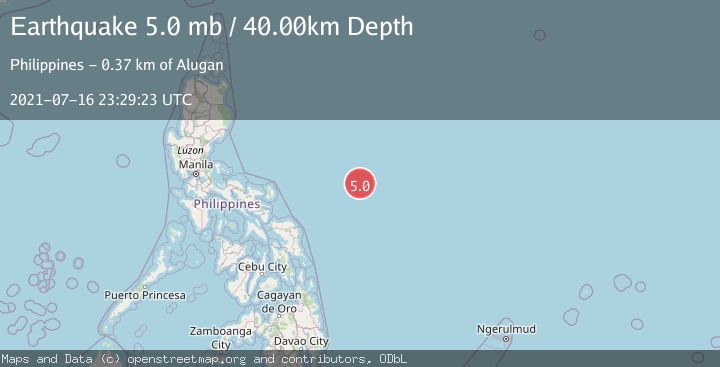 Map of EAST OF PHILIPPINE ISLANDS