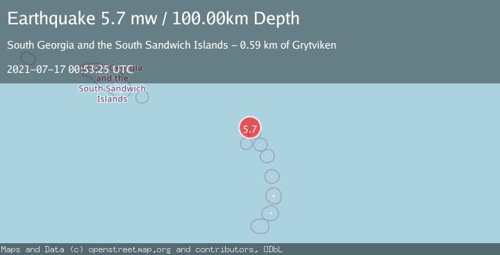 Map of SOUTH SANDWICH ISLANDS REGION