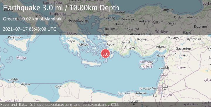 Map of DODECANESE IS.-TURKEY BORDER REG