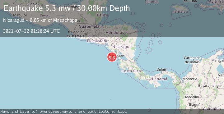 Map of NEAR COAST OF NICARAGUA