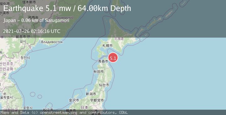 Map of HOKKAIDO, JAPAN REGION