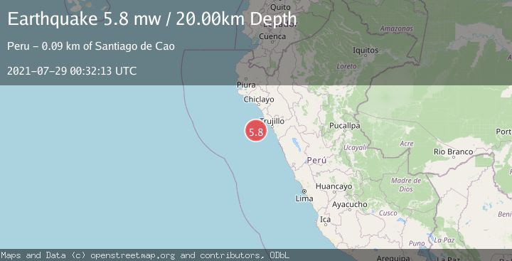 Map of NEAR COAST OF NORTHERN PERU