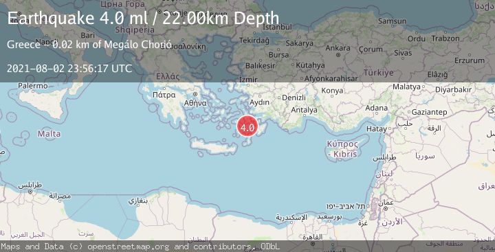 Map of DODECANESE IS.-TURKEY BORDER REG