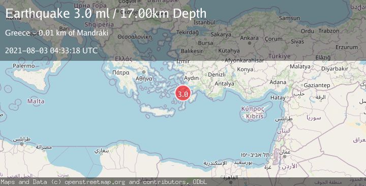 Map of DODECANESE IS.-TURKEY BORDER REG