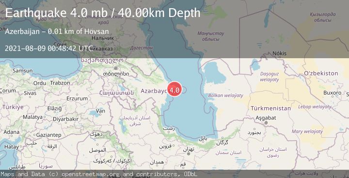 Map of CASPIAN SEA, OFFSHORE AZERBAIJAN