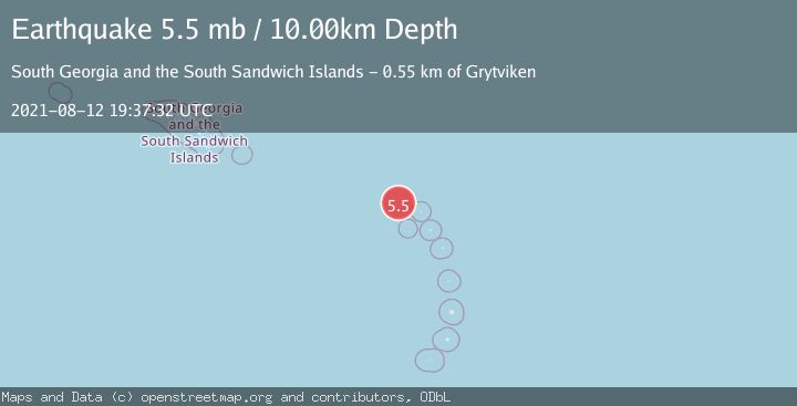 Map of SOUTH SANDWICH ISLANDS REGION