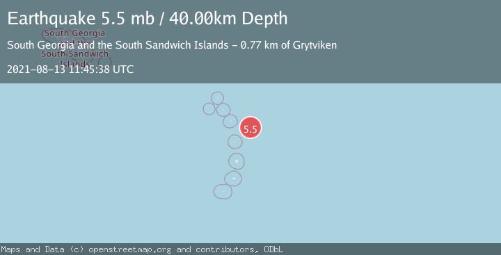 Map of SOUTH SANDWICH ISLANDS REGION
