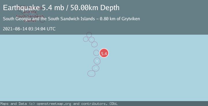 Map of SOUTH SANDWICH ISLANDS REGION