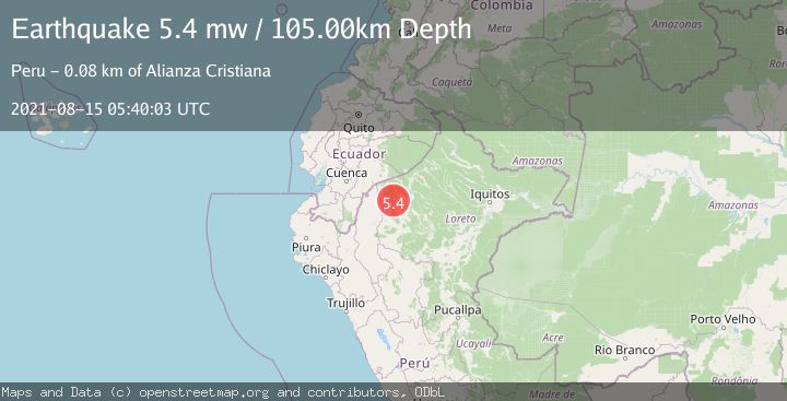 Map of PERU-ECUADOR BORDER REGION