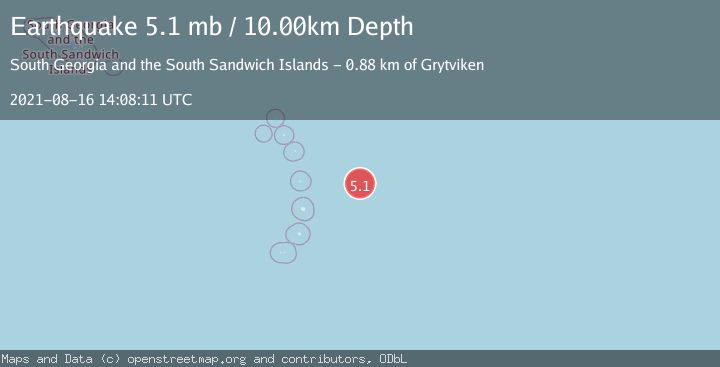 Map of SOUTH SANDWICH ISLANDS REGION
