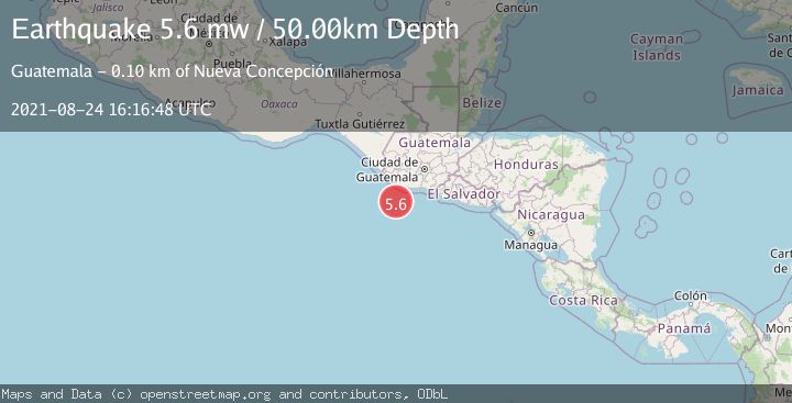 Map of OFFSHORE GUATEMALA