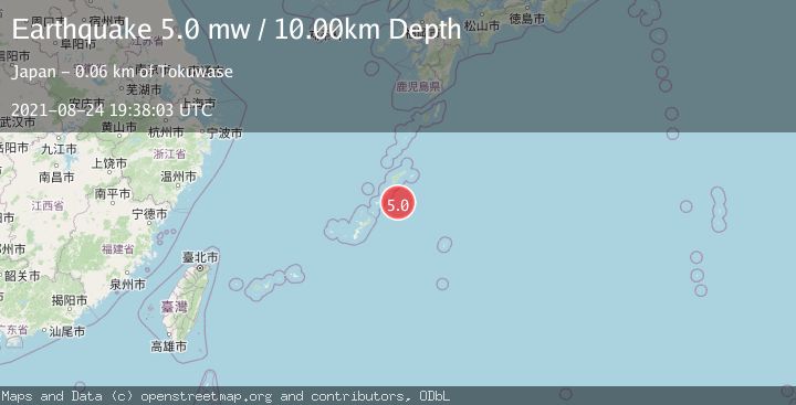 Map of RYUKYU ISLANDS, JAPAN