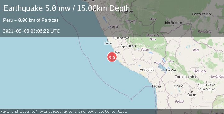 Map of NEAR COAST OF CENTRAL PERU