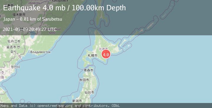 Map of HOKKAIDO, JAPAN REGION