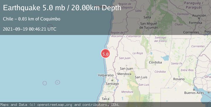 Map of OFFSHORE COQUIMBO, CHILE