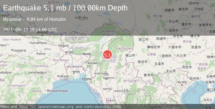 Map of MYANMAR-INDIA BORDER REGION