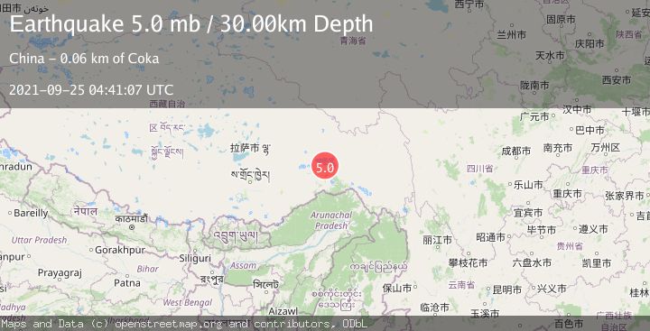 Map of EASTERN XIZANG