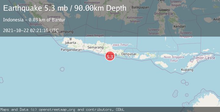 Map of JAVA, INDONESIA