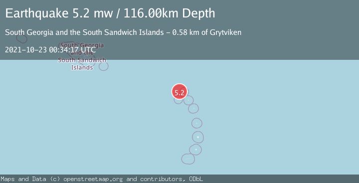 Map of SOUTH SANDWICH ISLANDS REGION