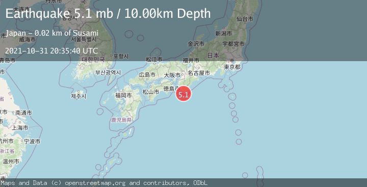 Map of NEAR S. COAST OF WESTERN HONSHU