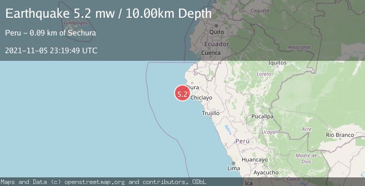 Map of NEAR COAST OF NORTHERN PERU
