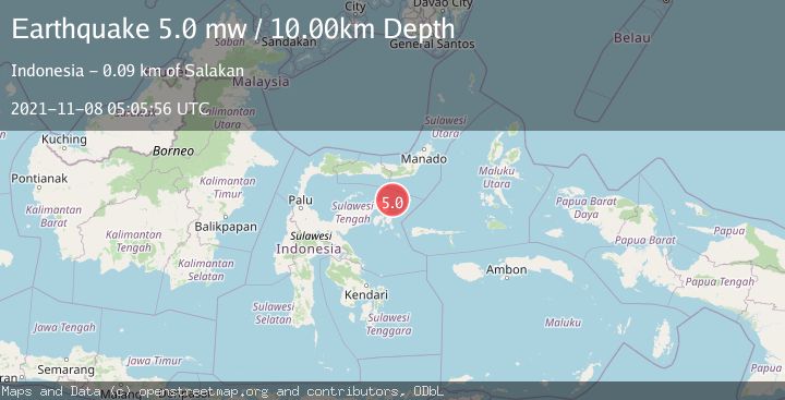 Map of SULAWESI, INDONESIA