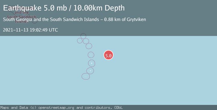 Map of SOUTH SANDWICH ISLANDS REGION