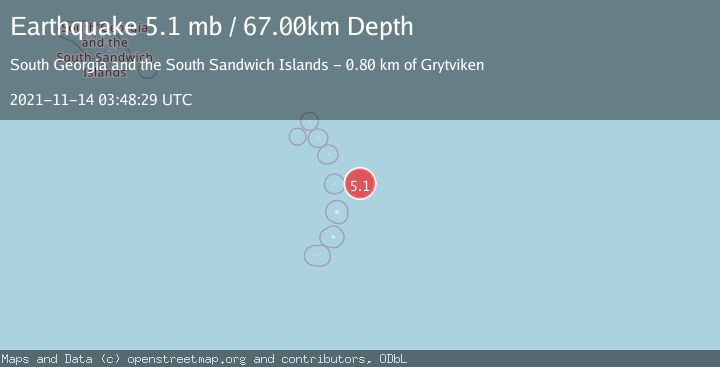 Map of SOUTH SANDWICH ISLANDS REGION