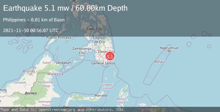 Map of MINDANAO, PHILIPPINES