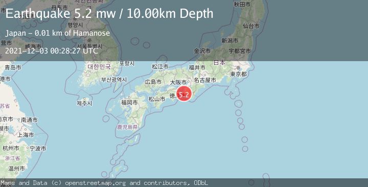 Map of NEAR S. COAST OF WESTERN HONSHU
