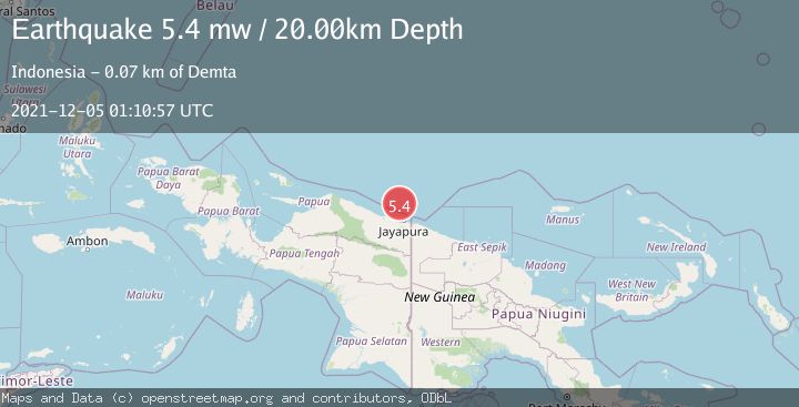 Map of PAPUA REGION, INDONESIA