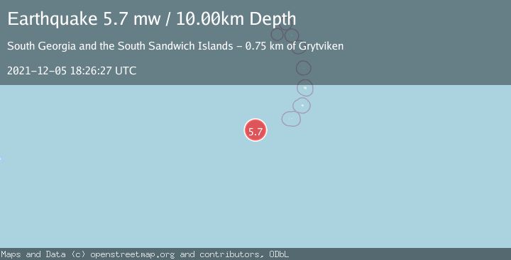 Map of SOUTH SANDWICH ISLANDS REGION