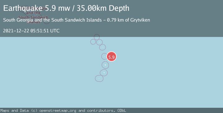 Map of SOUTH SANDWICH ISLANDS REGION