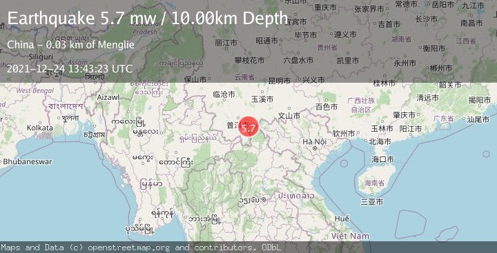 Map of CHINA-LAOS BORDER REGION