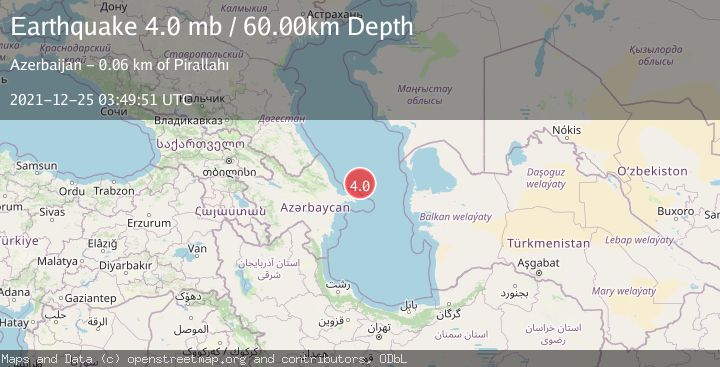 Map of CASPIAN SEA, OFFSHORE AZERBAIJAN