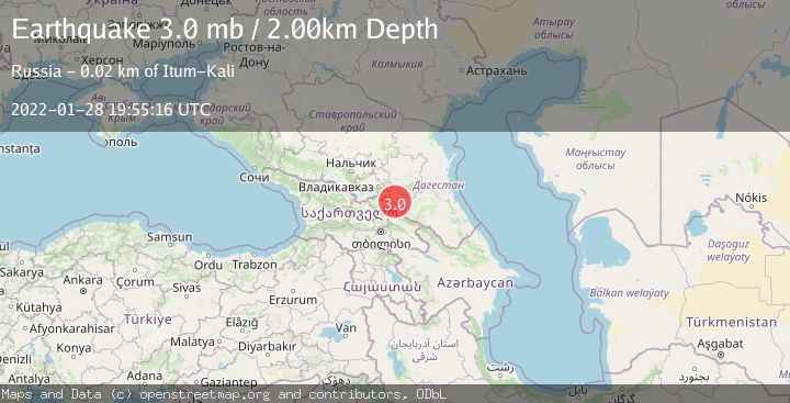 Map of CAUCASUS REGION, RUSSIA