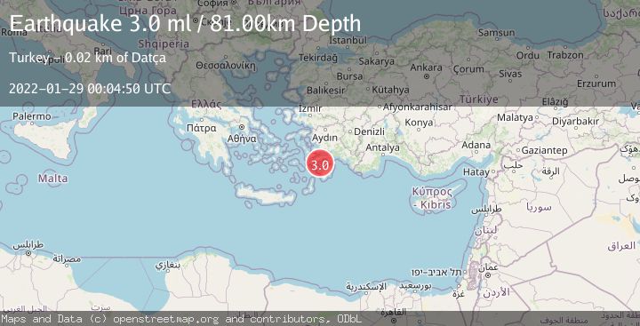 Map of DODECANESE IS.-TURKEY BORDER REG
