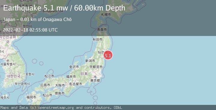 Map of NEAR EAST COAST OF HONSHU, JAPAN